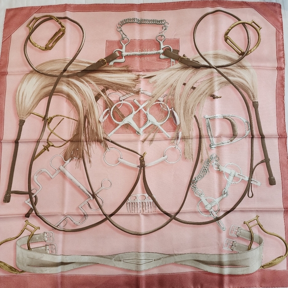 Hermès Projets Carrès Silk Scarf 90 Pink - Picture 1 of 8